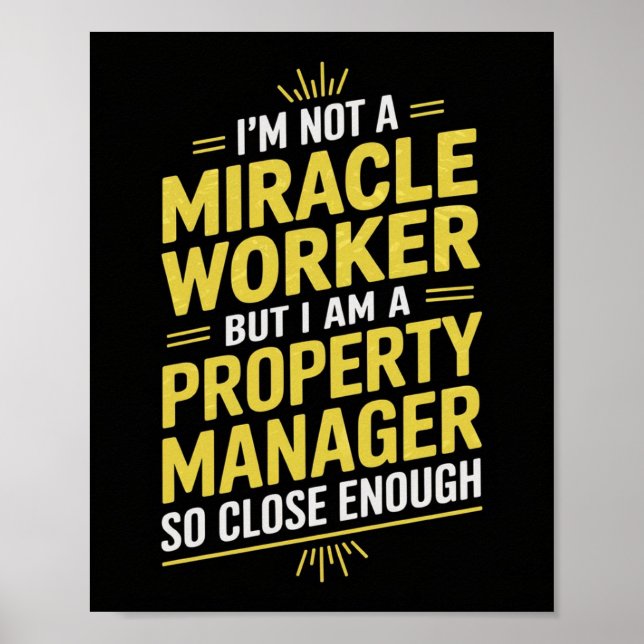 Poster Funny Property Manager Wall Art - Não sou um Mirac (Frente)