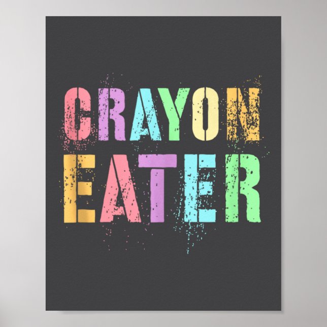 Poster Funny Proud Crayon Eater Military Veteran Dad Offi (Frente)