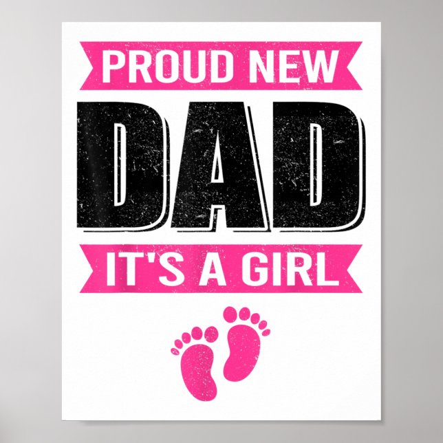 Poster Funny Proud New Dad It's A Girl Gift For Men Cool  (Frente)