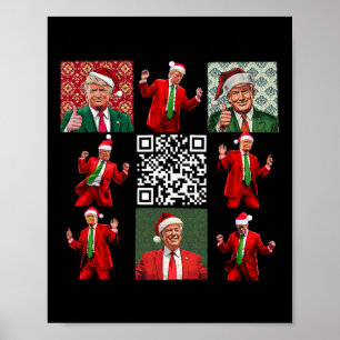 Poster Funny Qr Presidente Trump Christmas Dance M