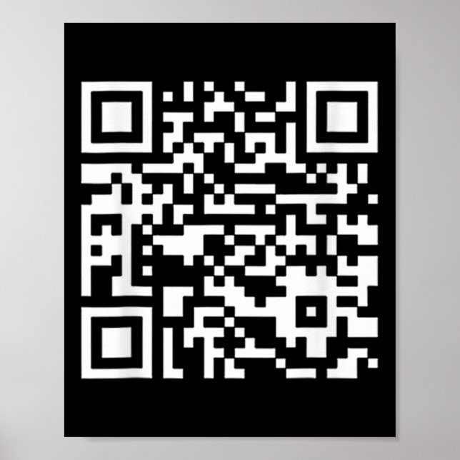 Poster Funny Qr Presidente Trump Dance Code (em Byck) (Frente)