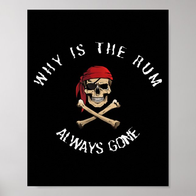 Poster Funny Rate Quote - Why Is The Rum Always Gone_ , S (Frente)