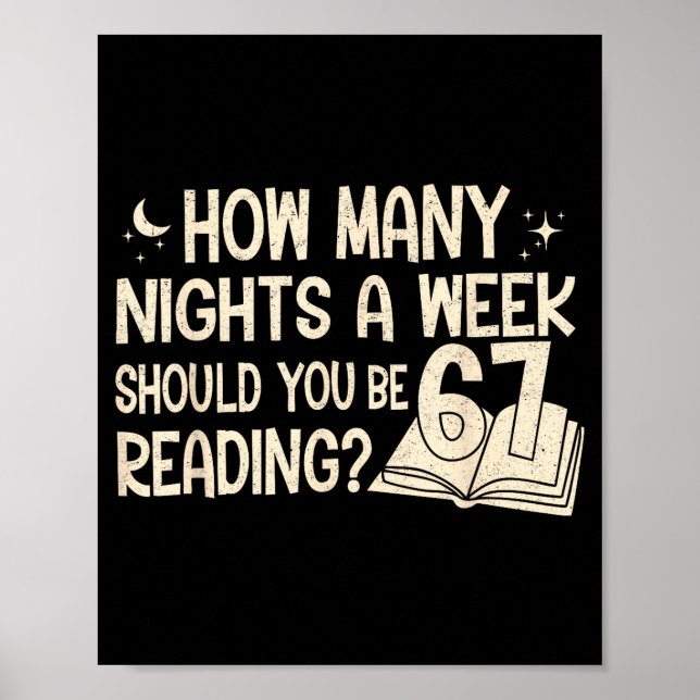 Poster Funny Reading 67 Six Seven Meme Englieacher Book L (Frente)