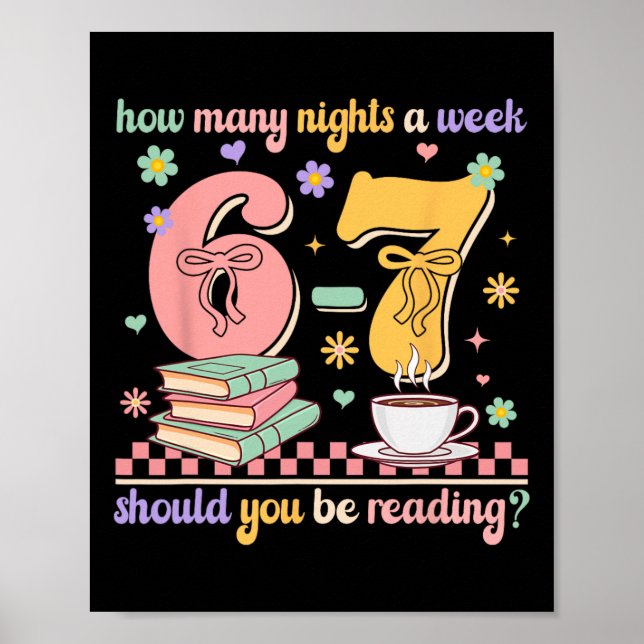 Poster Funny Reading 67 Teacher Six Seven Reading 6 7 Boo (Frente)