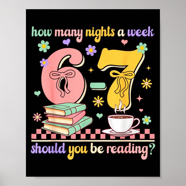 Poster Funny Reading 67 Teacher Six Seven Reading 6 7 Boo (Frente)