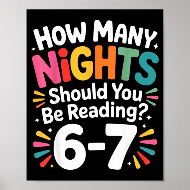 Poster Funny Reading 6 7 Six Seven Meme Englieacher Book  (Frente)
