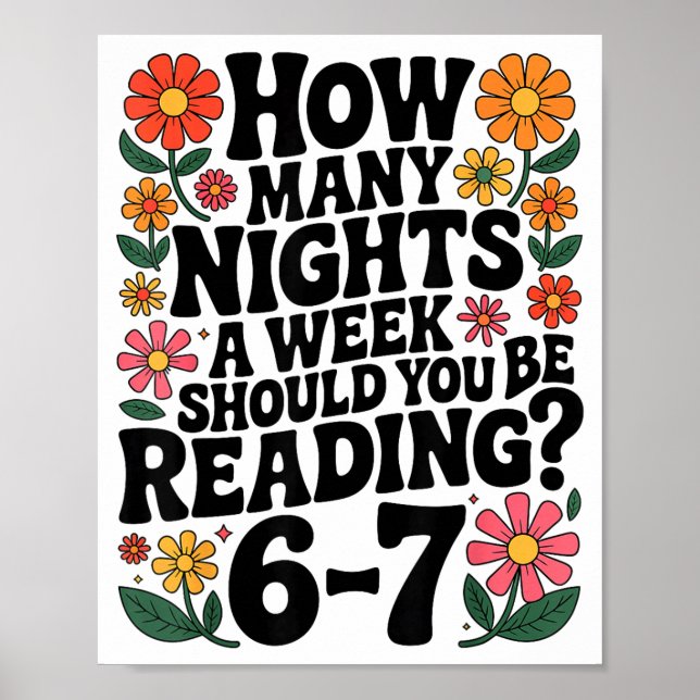Poster Funny Reading 6 7 Six Seven Meme Englieacher Book  (Frente)