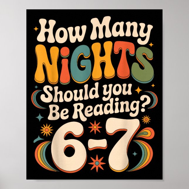 Poster Funny Reading 6 7 Six Seven Meme Englieacher Book  (Frente)