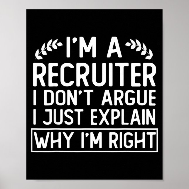 Poster Funny Recruiter Design Saying_ I M A Recruiter I D (Frente)