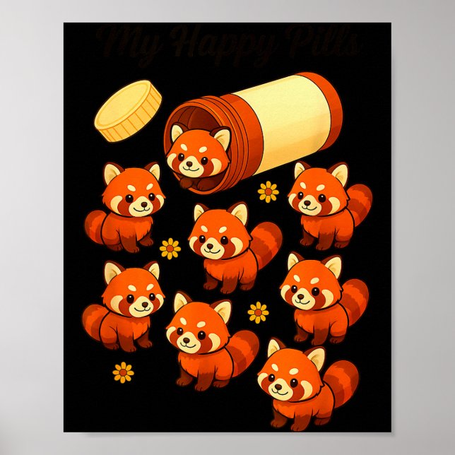 Poster Funny Red Panda My Happy Lls Animal Lover Boys Gir (Frente)