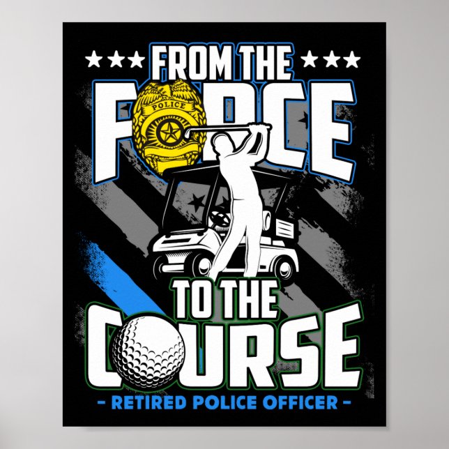Poster Funny Retired Lice Officer Golf Retirement Gift  (Frente)