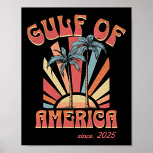 Poster Funny Retro 2025 Grunge Design, Golfo Da América