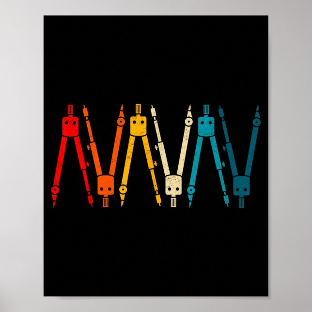 Poster Funny Retro Architect Comp Rainbow Design  (Frente)