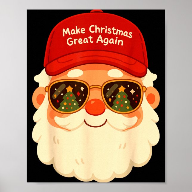 Poster Funny Retro Santa Christmas Trump Xmas Men Women  (Frente)