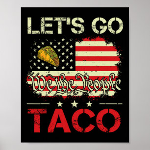 Poster Funny Retro Vamos Taco Comida Mexicana Humor Women