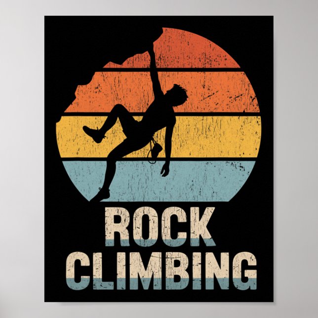 Poster Funny Rock Climbing Free Mountain Climb Climber _2 (Frente)