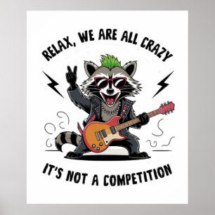 Poster Funny Rocking Racoon