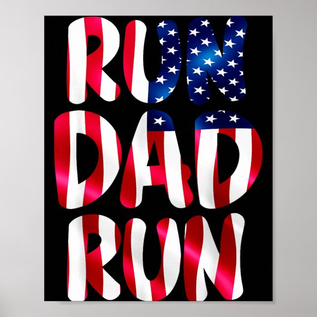 Poster Funny run dad run marathon lover usa runner humor (Frente)