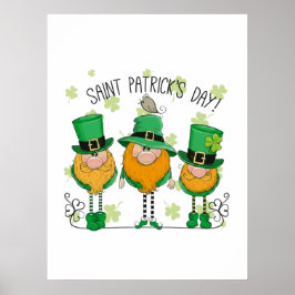 Poster Funny Saint Patrick's Day T-Shirt Irish Shamrock