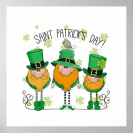 Poster Funny Saint Patrick's Day T-Shirt Irish Shamrock