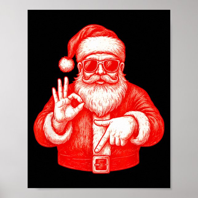 Poster Funny Santa 6 7 Meme Design _ Christmas Math Humor (Frente)