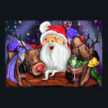 Poster Funny Santa and Reindeers Christmas Party - Cheers<br><div class="desc">Funny Santa and Reindeers Christmas Party - Cheers Cartoon Celebration Painting Fun Collection - Choose / Add Your Unique Text / Name / Color - Make Your Special Gift - Resize and move or remove / add elements - image / text with customization tool. Painting and Design by MIGNED. Please...</div>