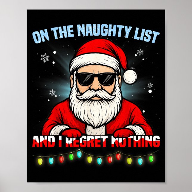 Poster Funny Santa Claus Christmas Xmas For Men Women Boy (Frente)