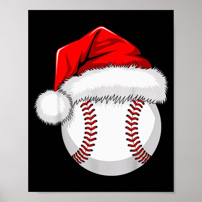 Poster Funny Santa Hat Xmas Srt Lover Christmas Baseball  (Frente)