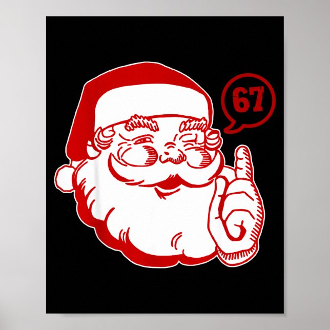 Poster Funny Santa Says Six Seven Christmas 67 Xmas Boys  (Frente)