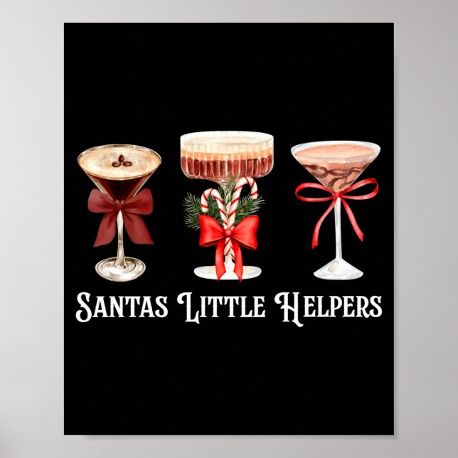 Poster Funny Santa's Little Helper Martini Tail Merry Chr (Frente)