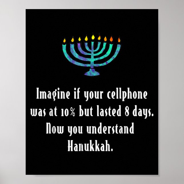 Poster Funny Sarcastic Hanukkah Chanukah Cellphone Quote  (Frente)