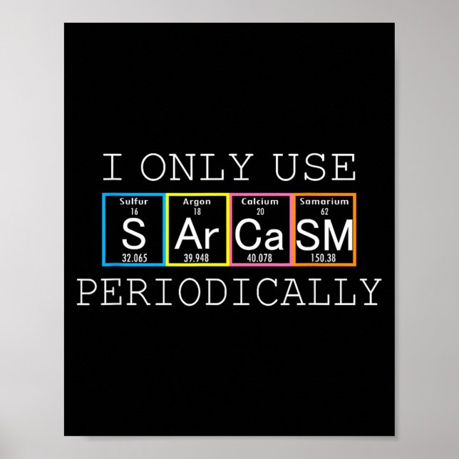 Poster Funny Saying I Only Use Sarcasm Periodically Men W (Frente)