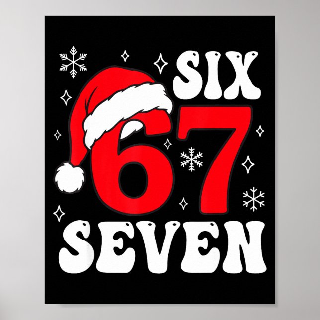 Poster Funny Saying Six Seven Christmas 67 Meme Xmas Boys (Frente)