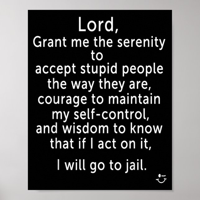Poster Funny Sayings S - New Serenity Jail Prayer  (Frente)
