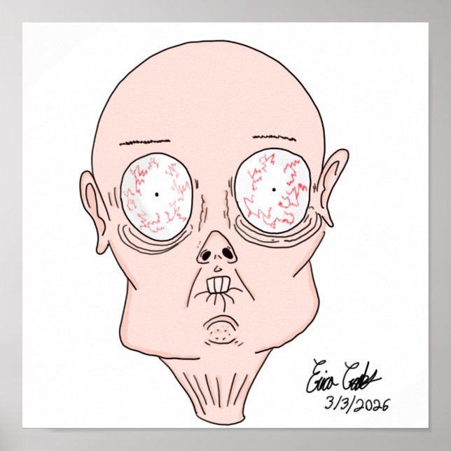 Poster Funny scared cartoon face (Frente)