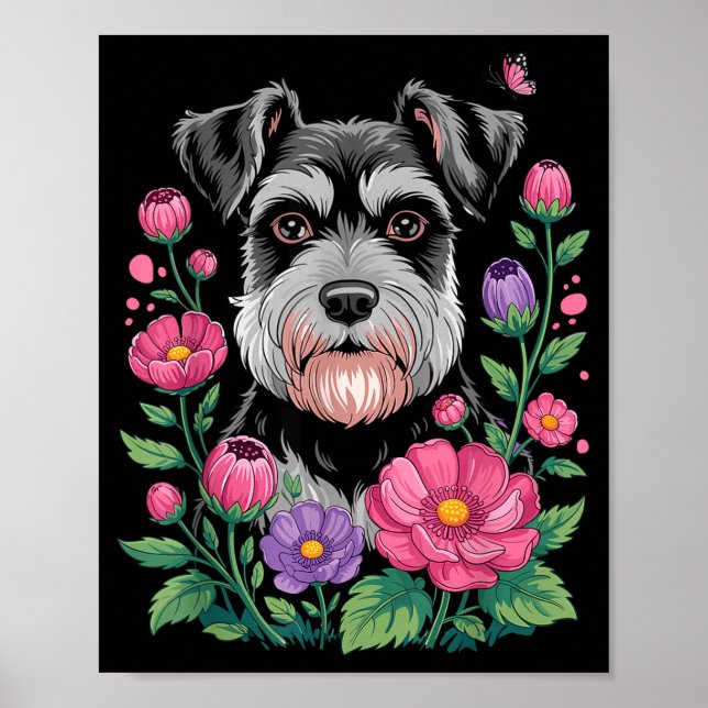 Poster Funny Schnauzer Art For Women Schnauzer Dog Lover  (Frente)