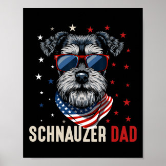 Poster Funny Schnauzer Pai Eua Estrelas 4 De Julho Pais