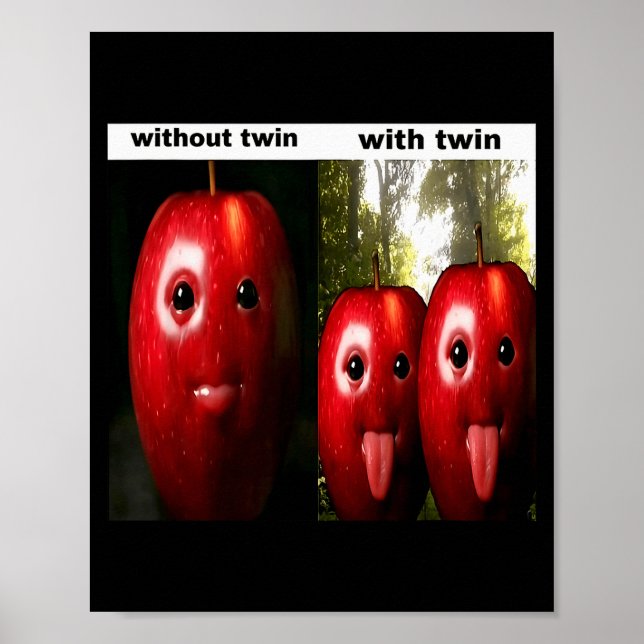 Poster Funny Silly Ai Gen Z Meme Brainrot Humor Twins Bro (Frente)