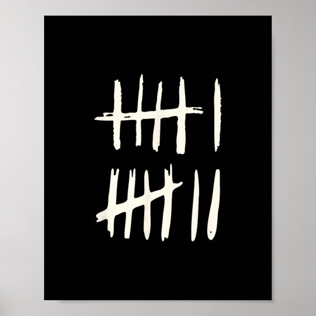 Poster Funny Six Seven 67 Meme Tally Marks 6 7 Numbers  (Frente)