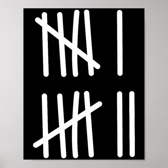 Poster Funny Six Seven 67 Meme Tally Marks 6 7 Numbers Ki (Frente)