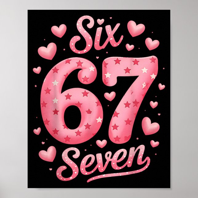 Poster Funny Six Seven 6 7 Meme For Men Women Kids Valent (Frente)