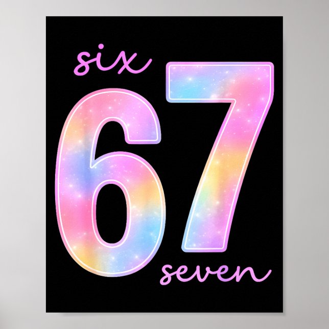 Poster Funny Six Seven 6 7 Meme Gen Alpha Slang 67 Kids G (Frente)