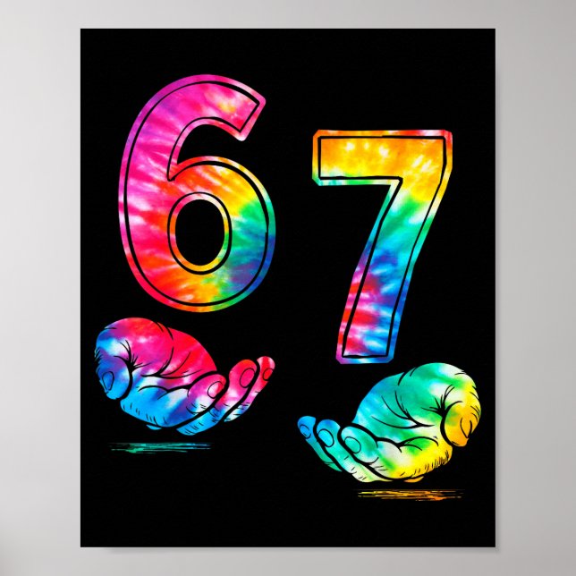 Poster Funny Six Seven 6 7 Meme Gen Alpha Slang 6 7 Hands (Frente)