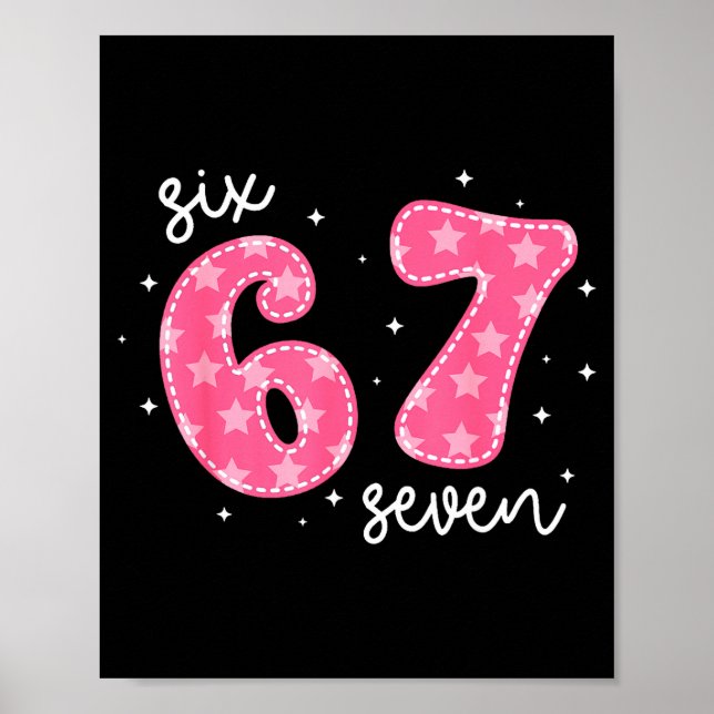 Poster Funny Six Seven 6 7 Meme Gen Alpha Slang 6 7 Nk Cu (Frente)