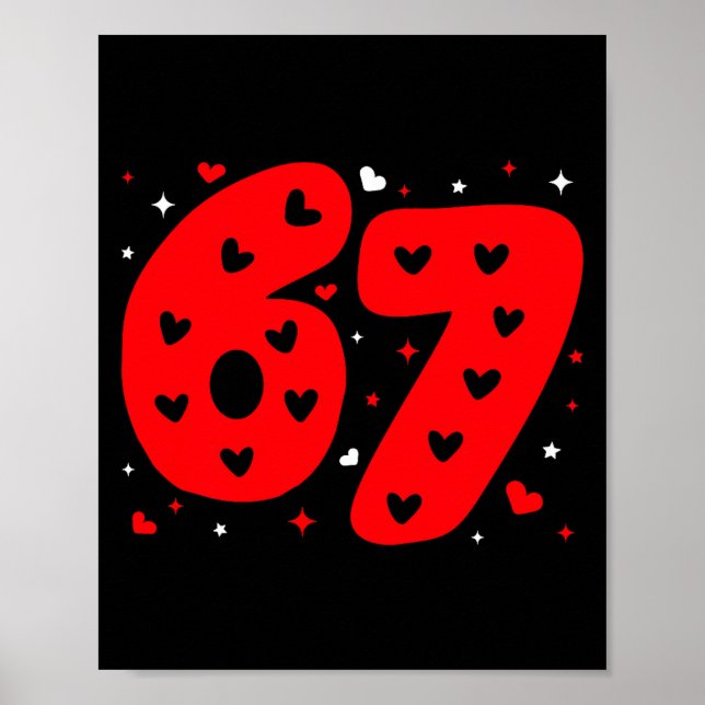 Poster Funny Six Seven 6 7 Meme Gen Alpha Slang 6 7 Valen (Frente)