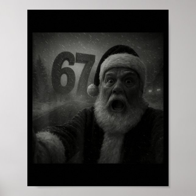 Poster Funny Six Seven 6 7 Meme Gen Z Alpha Slang Santa S (Frente)