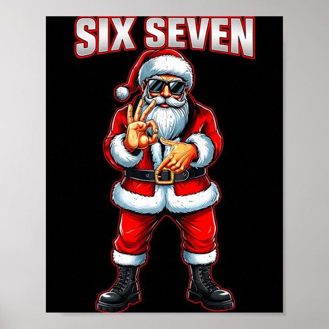 Poster Funny Six Seven 6 7 Meme Santa Christmas Shirt Men (Frente)