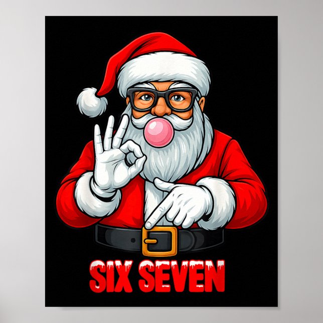 Poster Funny Six Seven 6 7 Meme Santa Christmas Shirt Men (Frente)