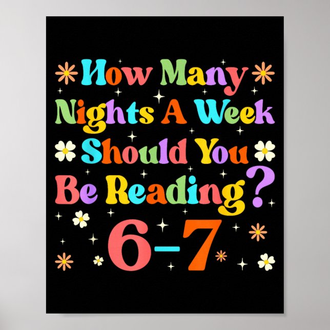 Poster Funny Six Seven 6 7 Meme Teacher Design Reading 6- (Frente)