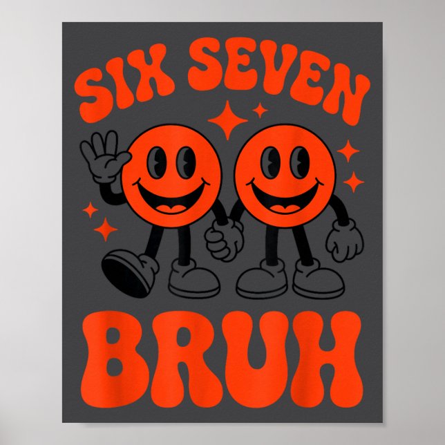 Poster Funny Six Seven 6 7 Meme Valentine Hearts Valentin (Frente)